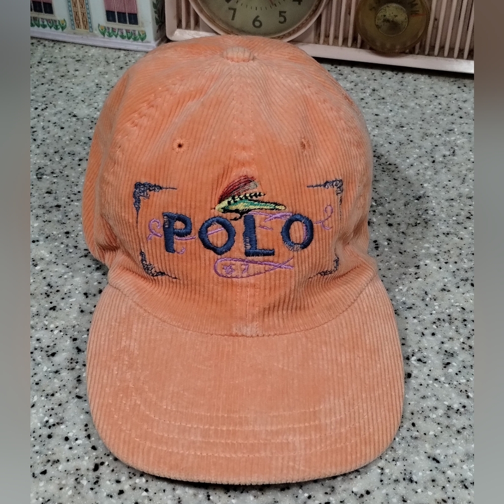 Vintage Ralph Lauren Polo Corduroy Fishing Graphic Hat
